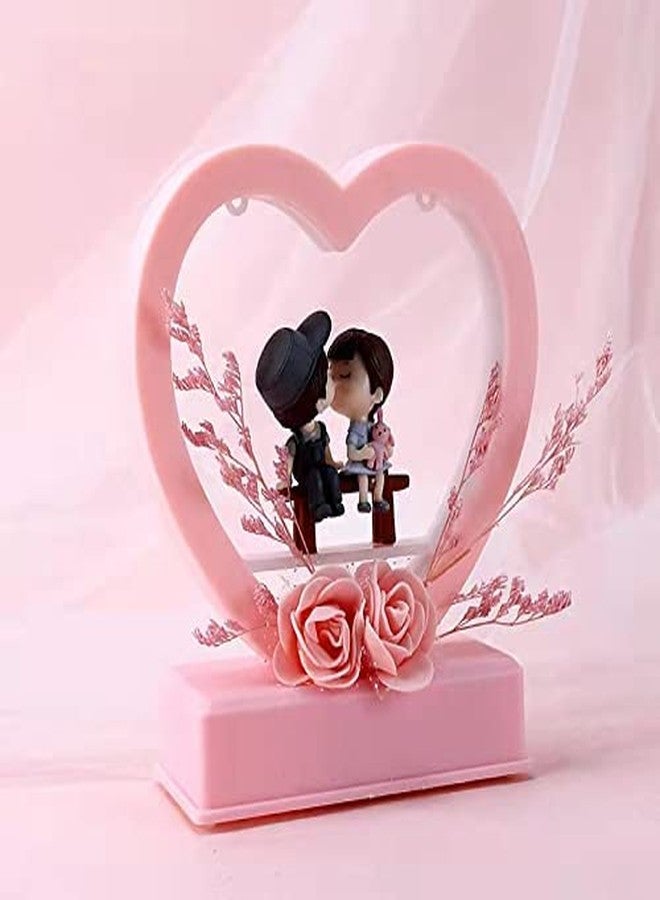 Chocozone Cachet India Musical Couple Showpiece with Lights Valentine Gift for Girlfriend Wife Birthday Gifts for Girls Romantic Couple Gifts (Pink), 15 Centimeters, 145 Millimeters - Image 5